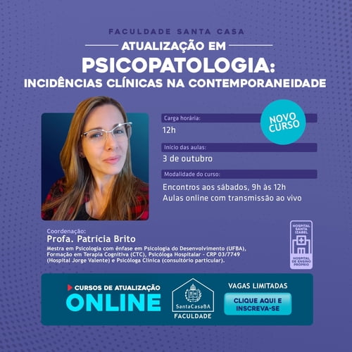 Faculdade Santa Casa lança o Curso de Atualização em Psicopatologia
